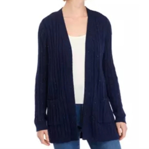Kim Rogers Long Sleeve Cable Knit Cardigan - Picture 1 of 10